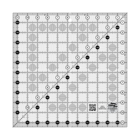 Creative Grids Quilt Ruler 11-1/2in x 11-1/2in Square # CGR11