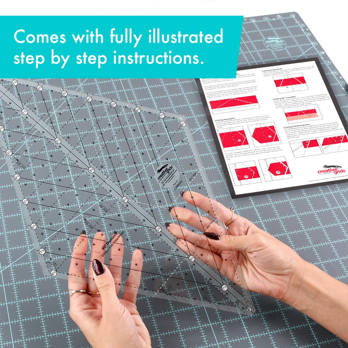 Creative Grids 60 Degree Diamond Ruler # CGR60DIA