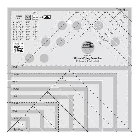 Creative Grids Quilt Ruler Ultimate Flying Geese Tool # CGRDH4