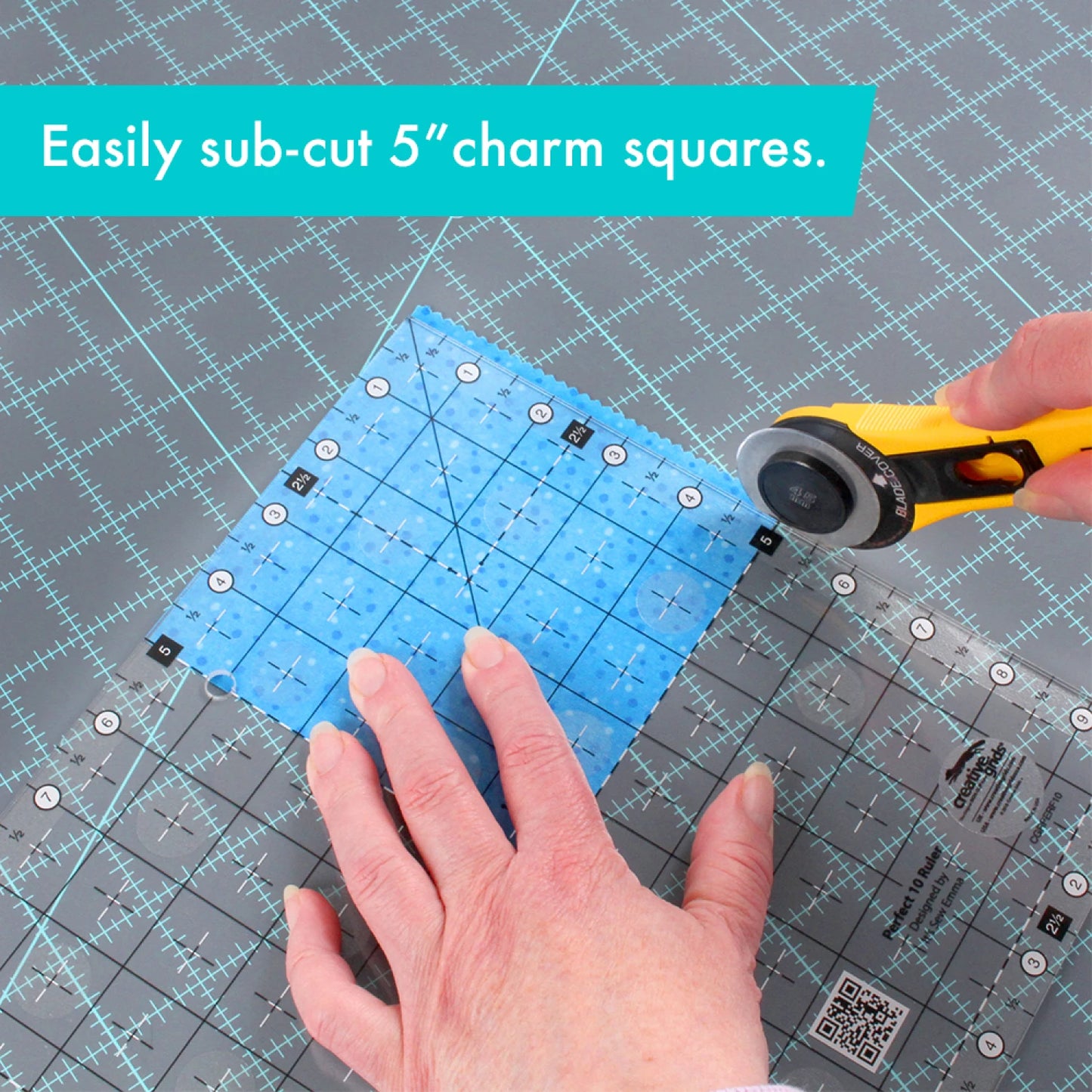 Creative Grids Perfect 10 Square Quilt Ruler # CGRPERF10