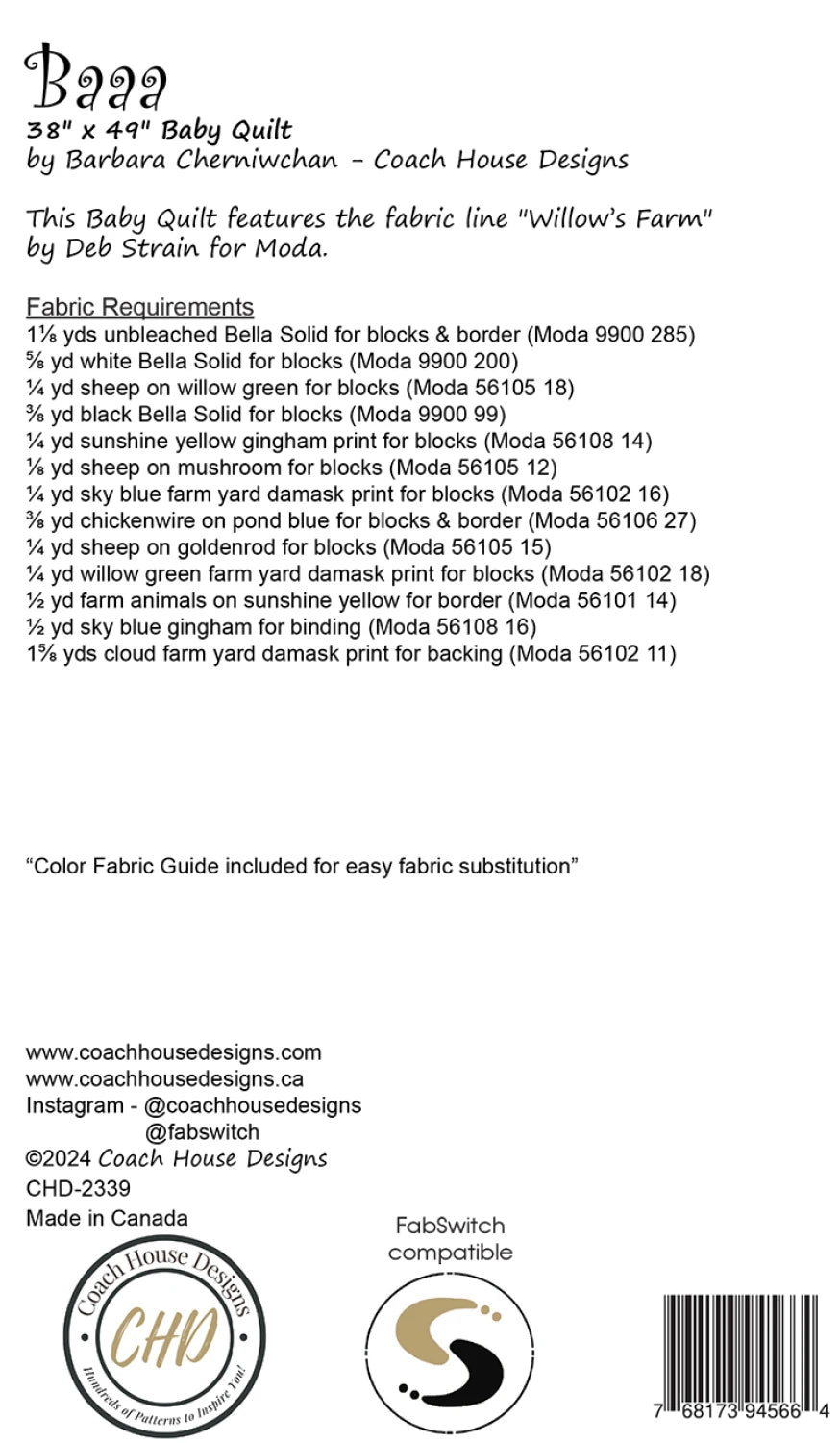 Baaa Quilt Pattern by Coach House Designs