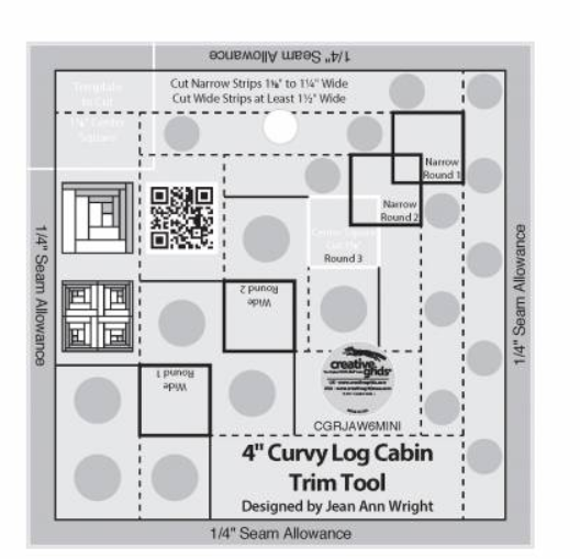 Creative Grids 4in Curvy Log Cabin Trim Tool Non-Slip