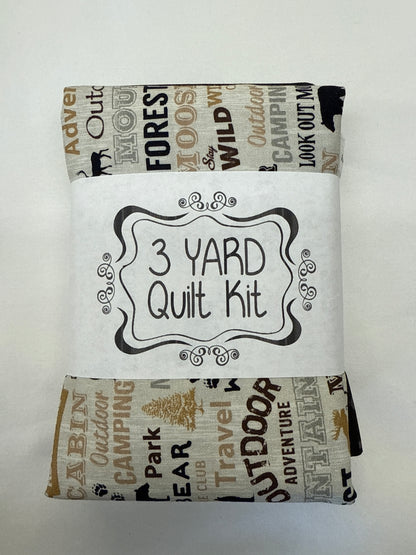 3 yard quilt kit camping and woodgrain