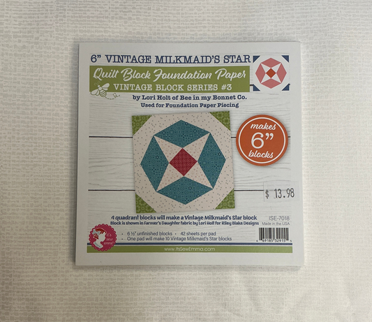 6” Vintage Milkmaids Star Quilt Block