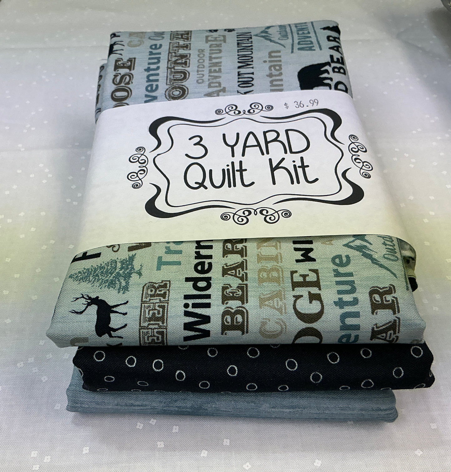 3 yard quilt kit - wildlife blues and blacks