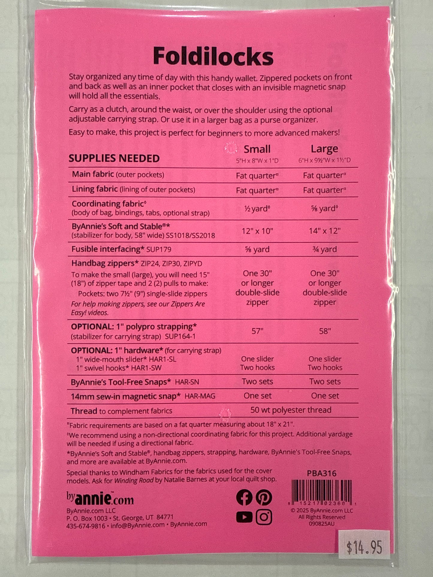 Foldilocks easy fold up wallet ByAnnie