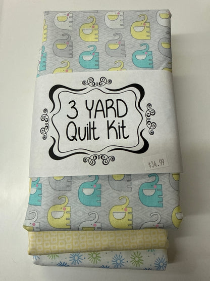3 yard Quilt Kit Elephants
