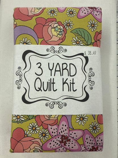 3 yard quilt kit flowers retro