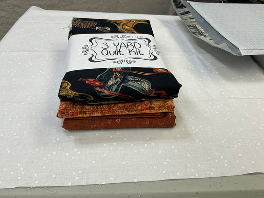 3 yard quilt kit - Western saddles rusts and black