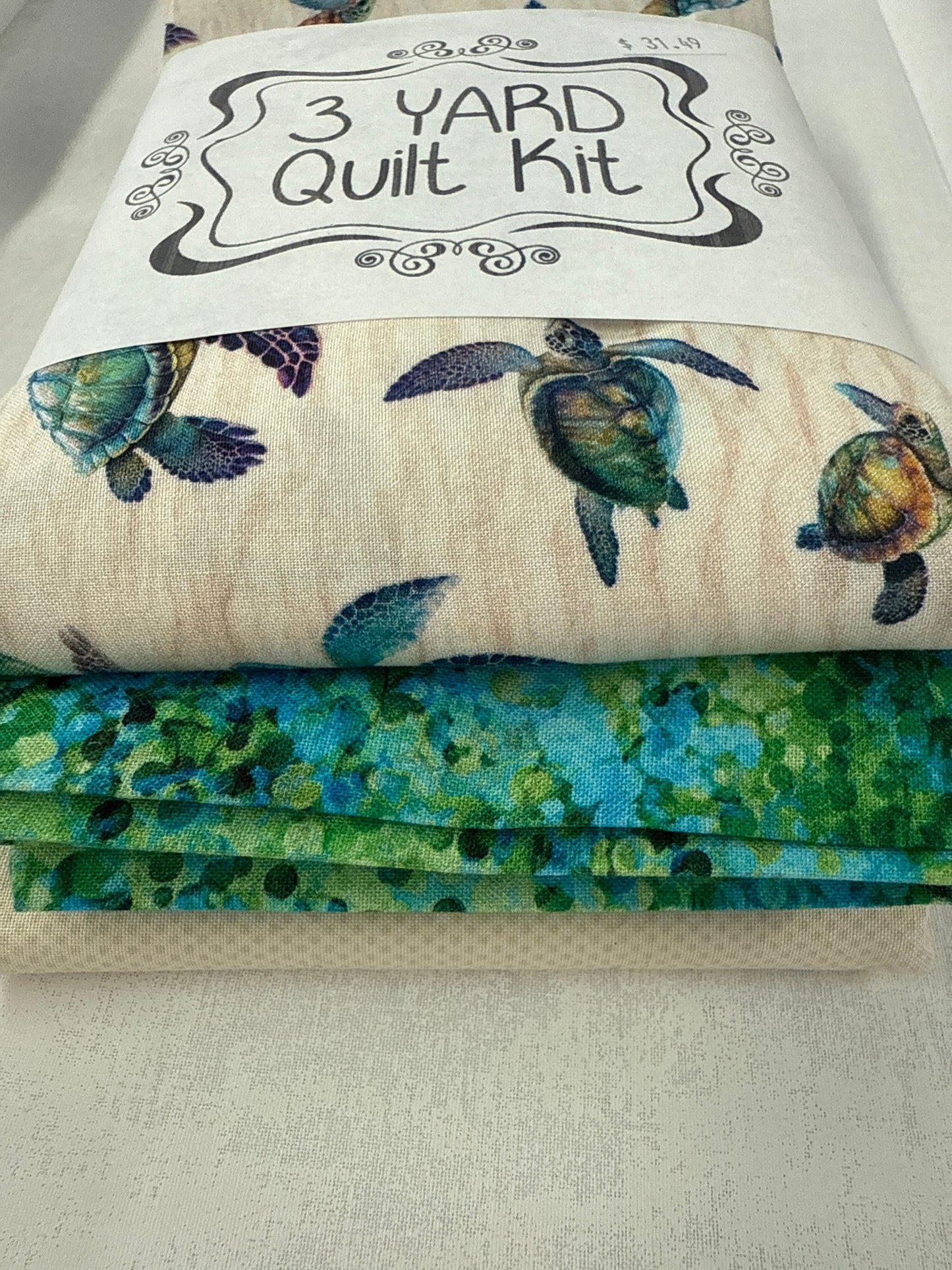 3 yard quilt kit turtles cream