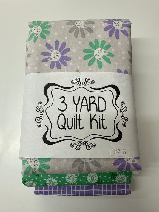 3 yard Quilt Kit Cats in Flowers