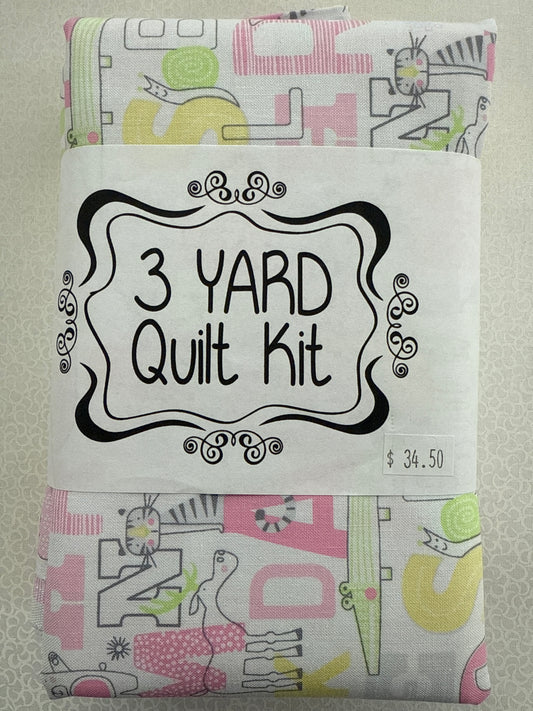 3 yard quilt kit alphabet animals