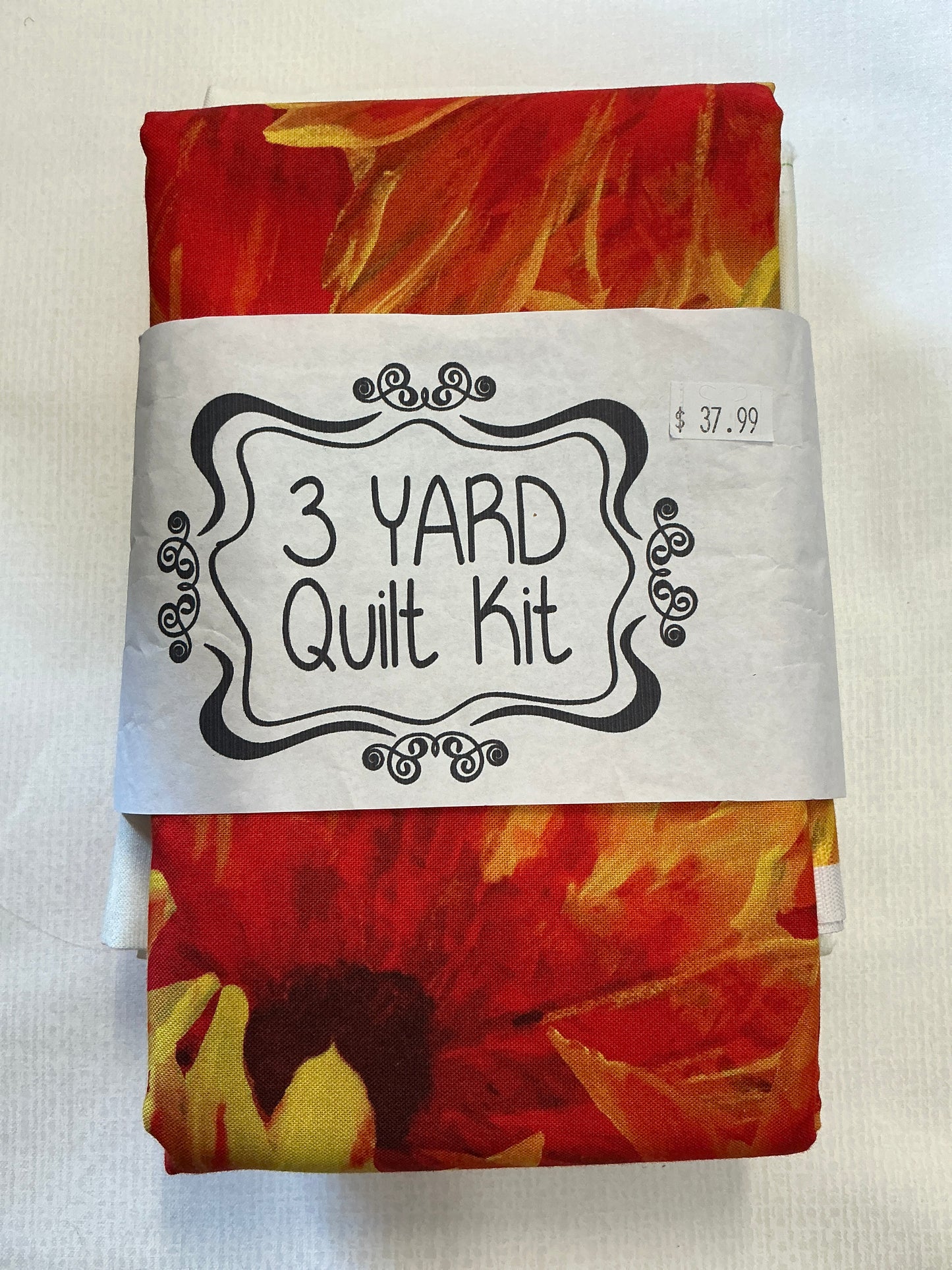 3 yard quilt kits~orange floral