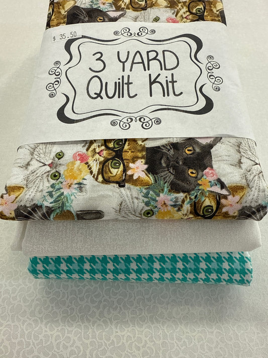3 yard quilt kit, cats
