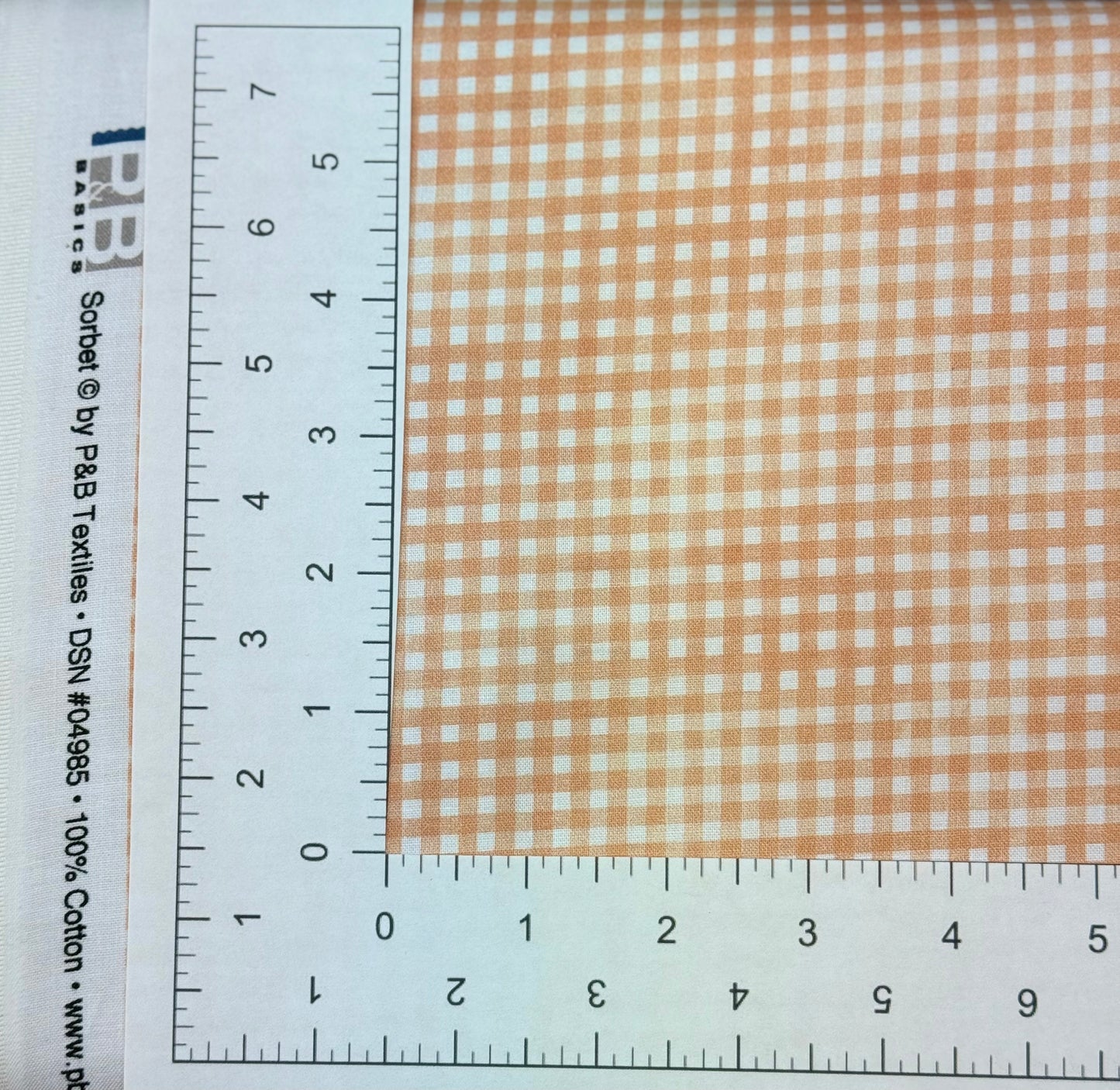 Sorbet by P&B Textiles- Peach gingham