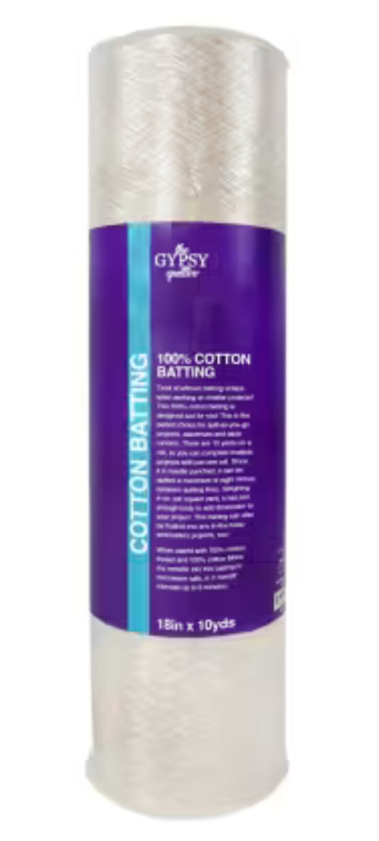 The Gypsy Quilter Cotton Batting 18in x 10yds