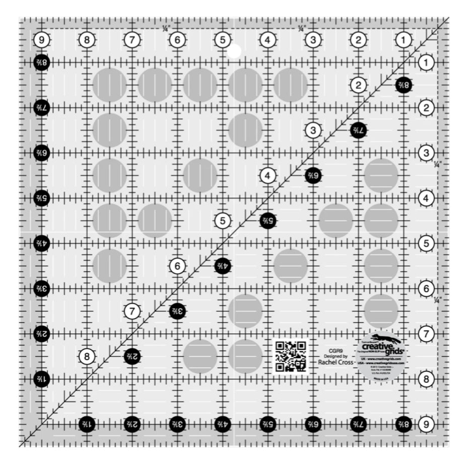 Creative Grids Quilt Ruler 9-1/2in Square CGR9
