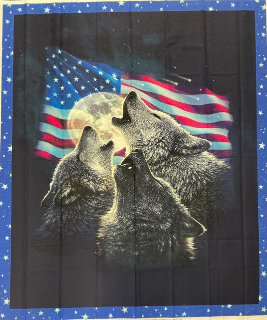 Wolf panel patriotic