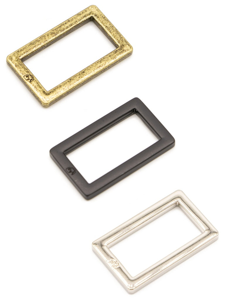 Rectangle Ring - 1" - Set of Two Nickel