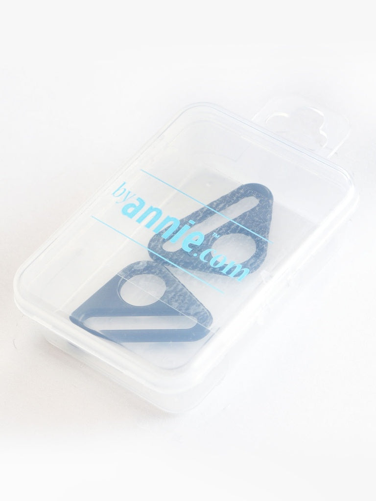 ByAnnie Triangle Ring - 1" - Set of Two Black Metal