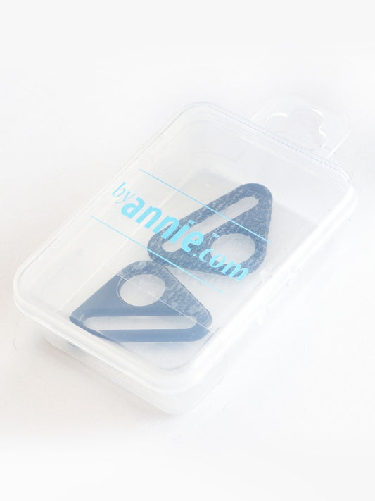 ByAnnie Triangle Ring - 1" - Set of Two Black Metal