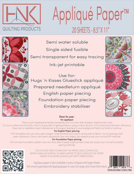 HNK Applique Paper 20 sheets 8.5 x 11