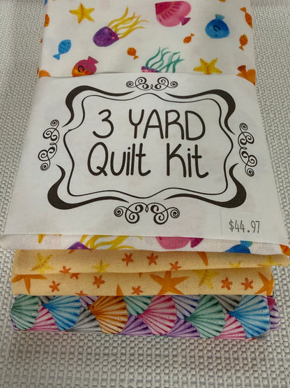 3 yard Quilt Kit Ocean Life