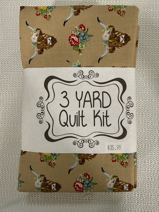 3 yard Quilt Kit Highland Cows