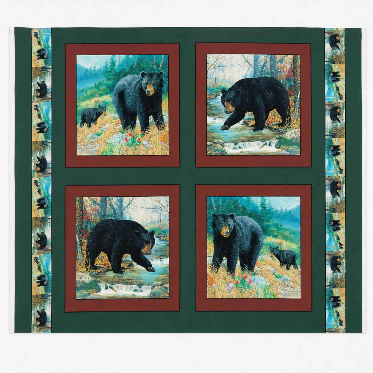 Black Bear Pillow Panel