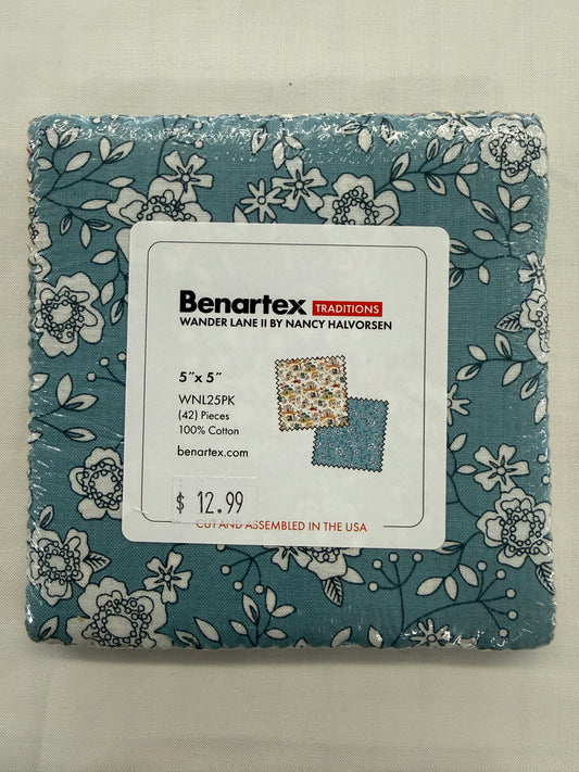 Wander Lane II 5" x 5" squares by Nancy Halvorsen