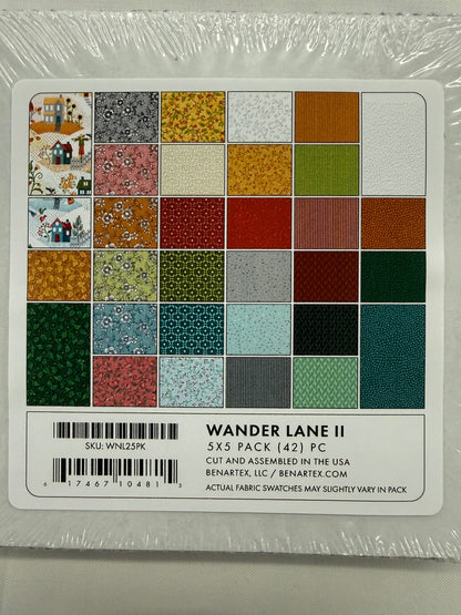 Wander Lane II 5" x 5" squares by Nancy Halvorsen