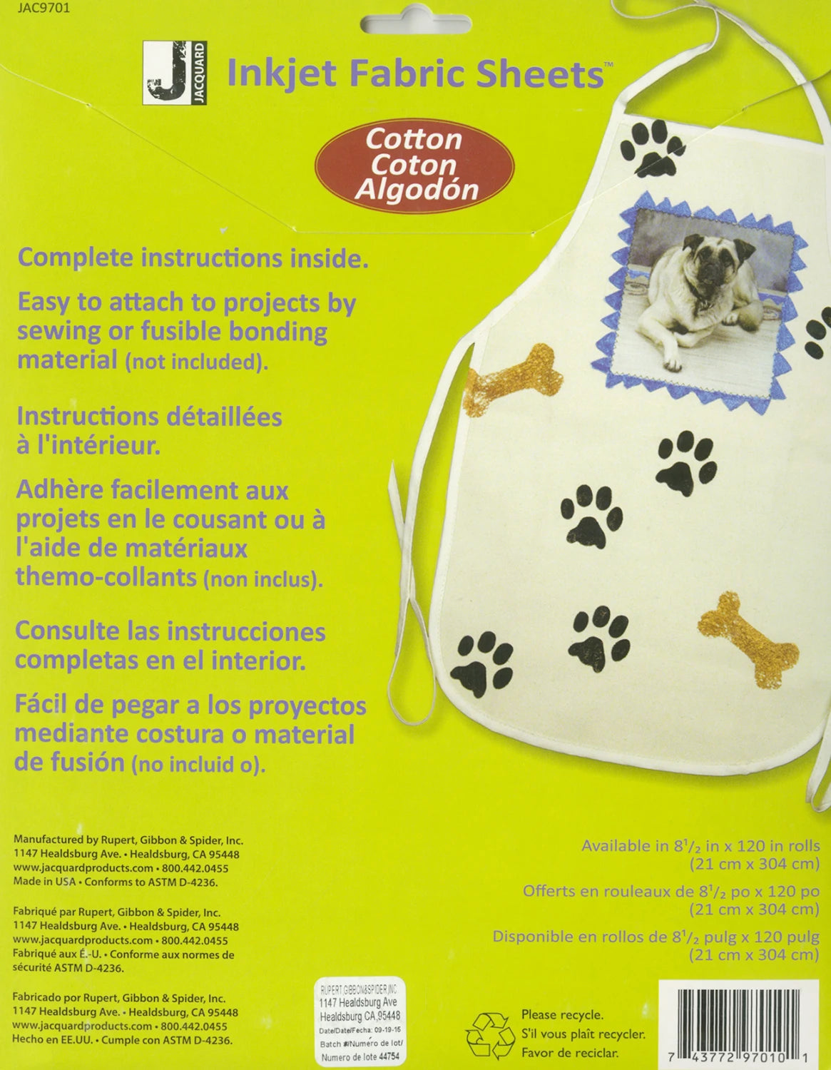 Inkjet Cotton Pack 10ct Package