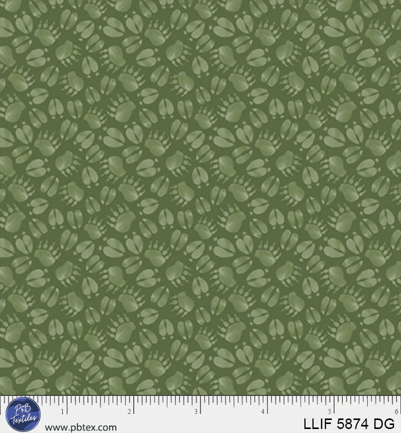 Lodge Life by P&B Textiles green deer and bear prints