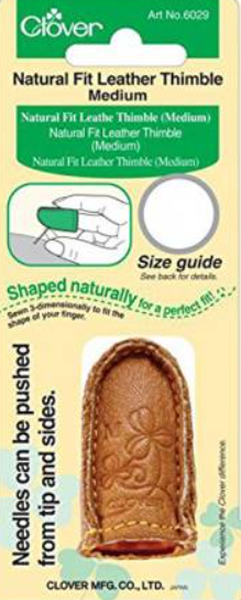 Clover Natural Fit Leather Thimble Medium