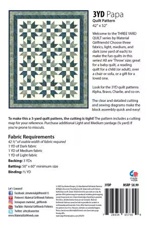 3yd Papa Quilt Pattern