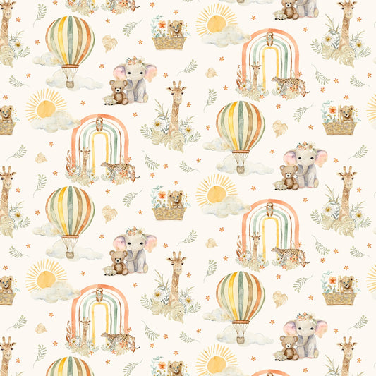 Mini Menagerie Wild Animal Allover - Ecru