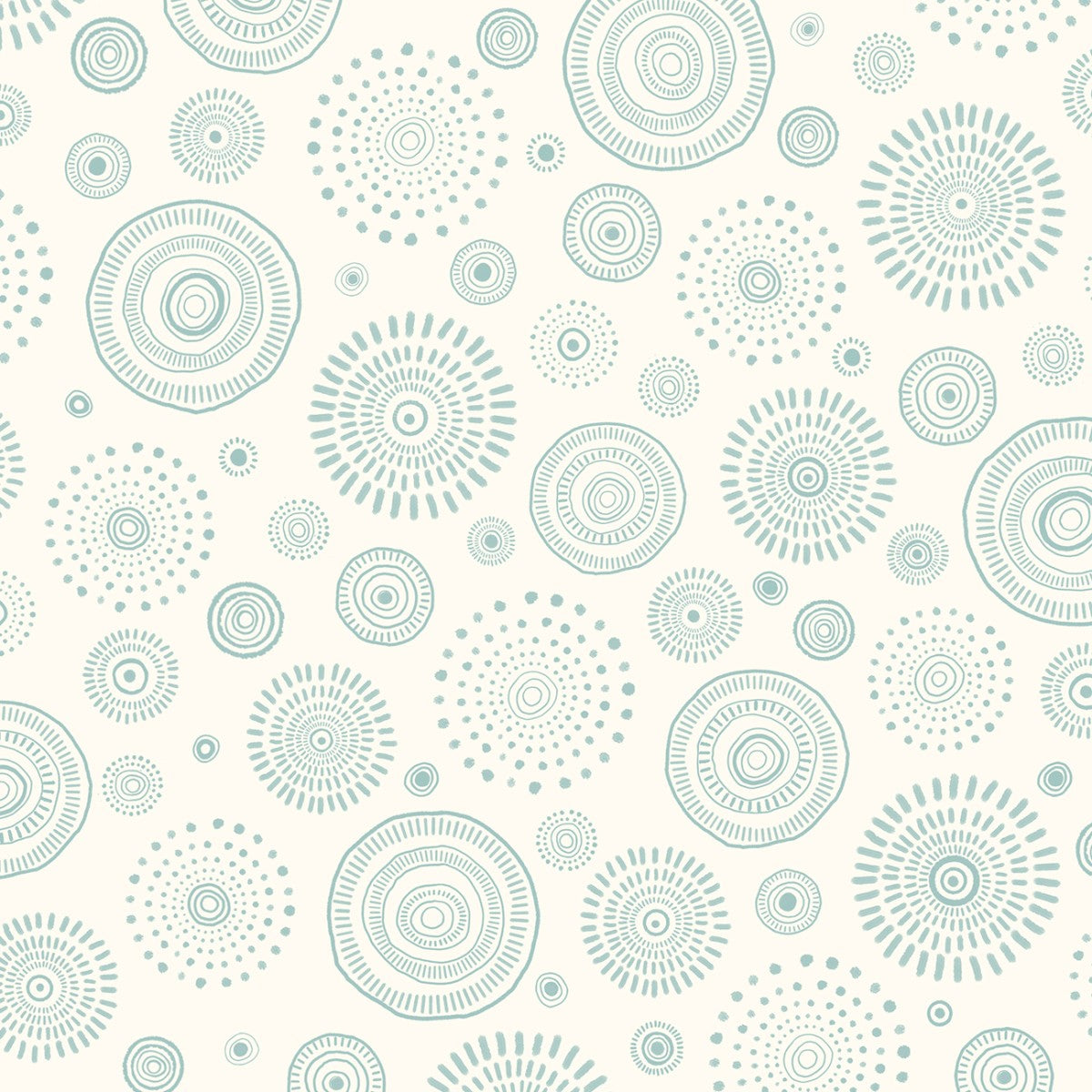 Mini Menagerie Tossed Geo Wheels - Ecru/Turquoise