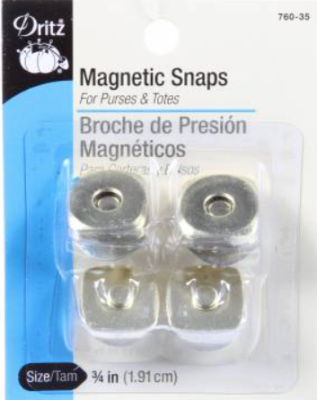 Dritz Magnetic Snap Square Gilt 3/4in
