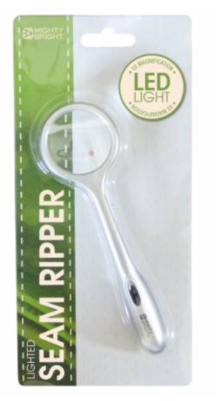 Mighty Bright LED Lighted Seam Ripper with Magnifier Silver