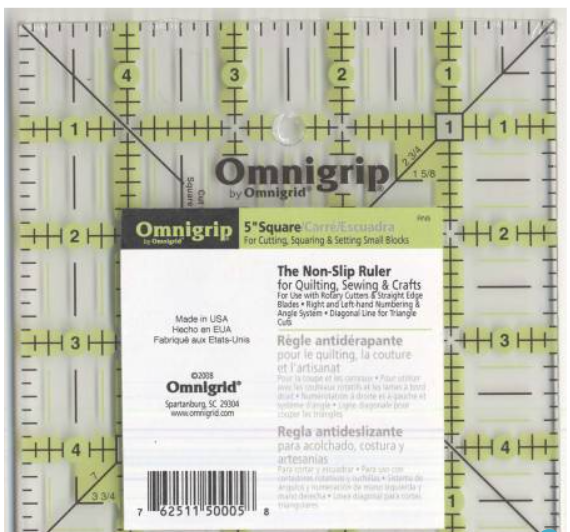 Omnigrid Omnigrip Neon Ruler 5in Square
