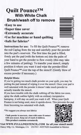 Stencil Chalk Transfer Quilt Pounce Pad White