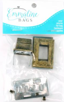 Emmaline Bags Rectangle Turn Lock Antique Brass