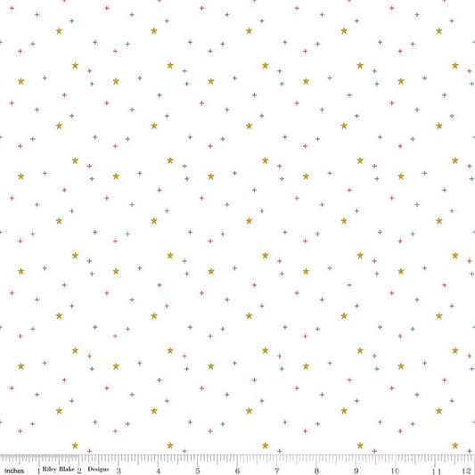 Riley Blake Sparkler SC651 White