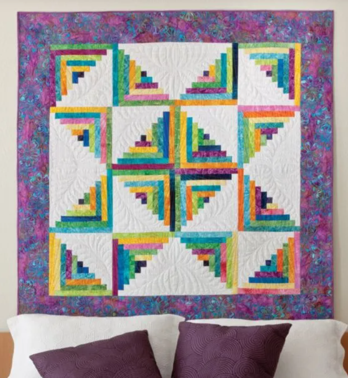 Accuquilt GO! Scrappy Star Log Cabin Quilt Pattern # PQ10259