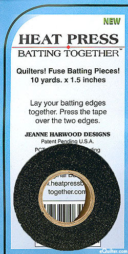Heat Press Batting Together - Fusible Tape - Black- 10 yards x 1/2 inches