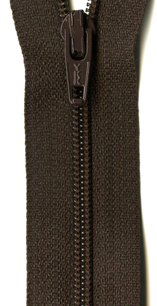 Ziplon Coil Zipper 22in Sable