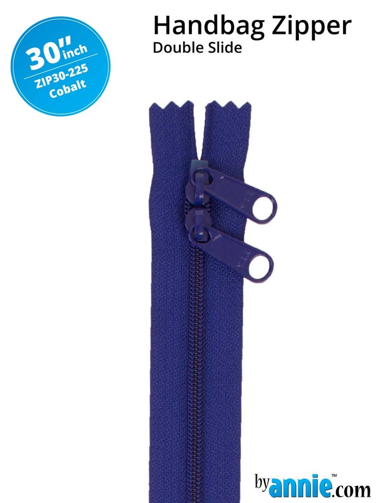 Colbalt 30" Handbag Zippers - Double-slide