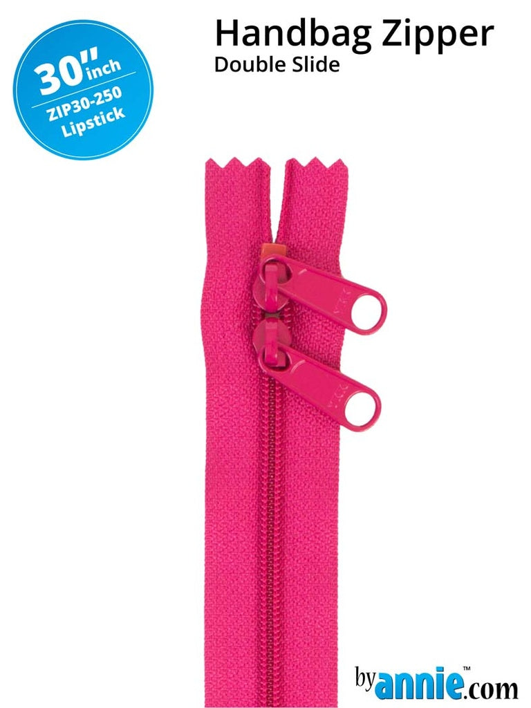 30" Handbag Zippers - Double-slide Hot Pink