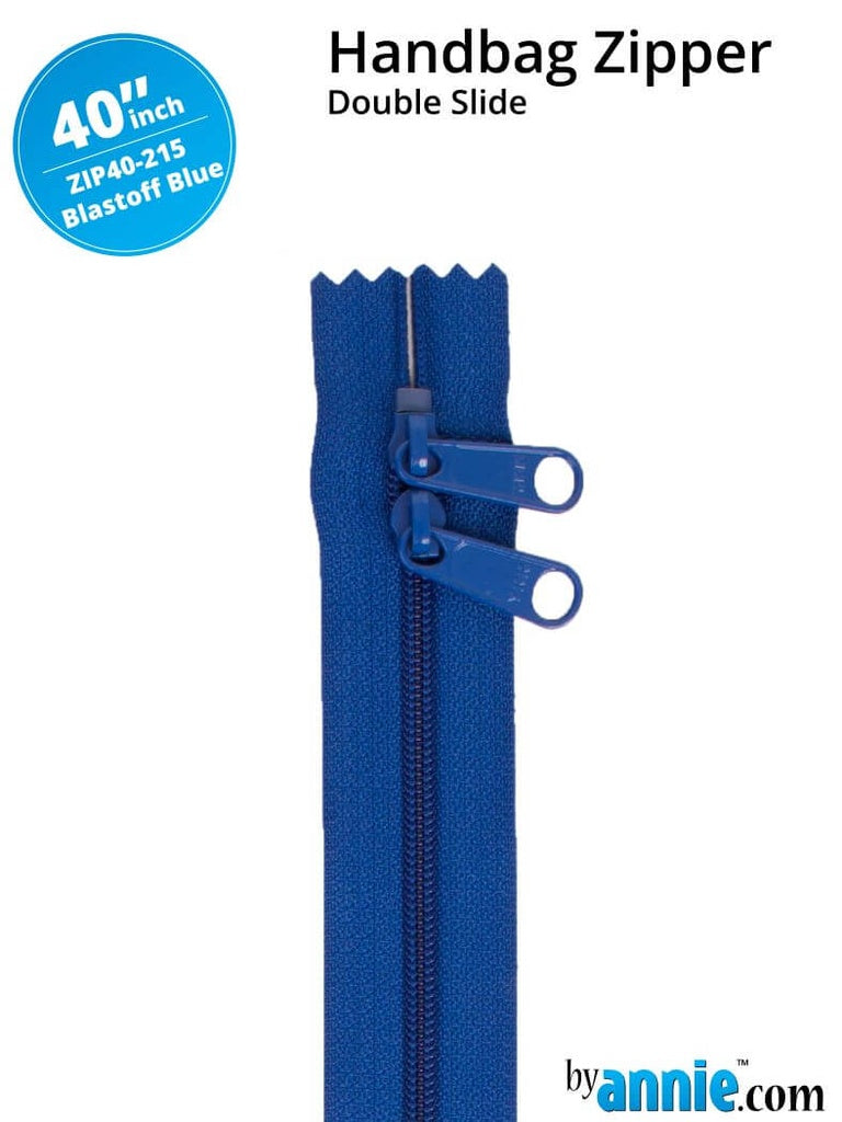 40" Handbag Zippers - Double Slide Blastoff Blue