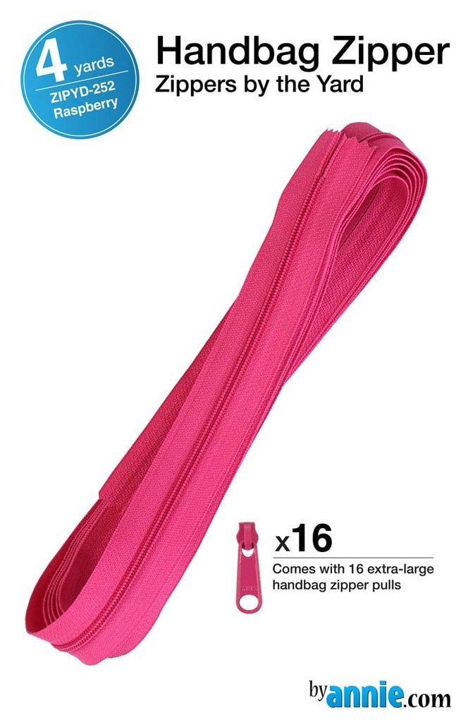 ByAnnie Zippers by the Yard Raspberry